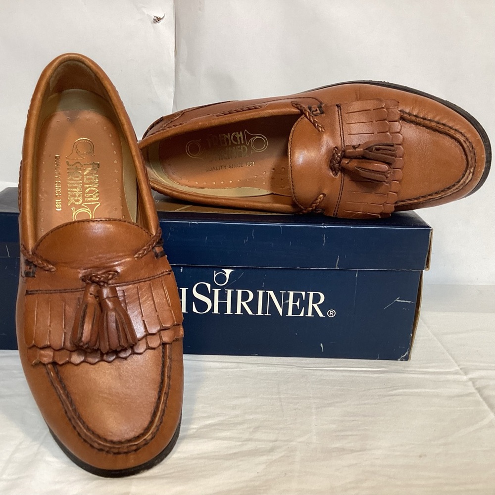 French Shriner Richmond Tan Leather Loafers Men’s size 8 1/2